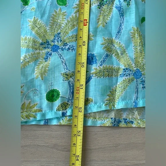 Bella Tu Elegant Floral Long Sleeve Dress in Blue and Green - Picture 6 of 10